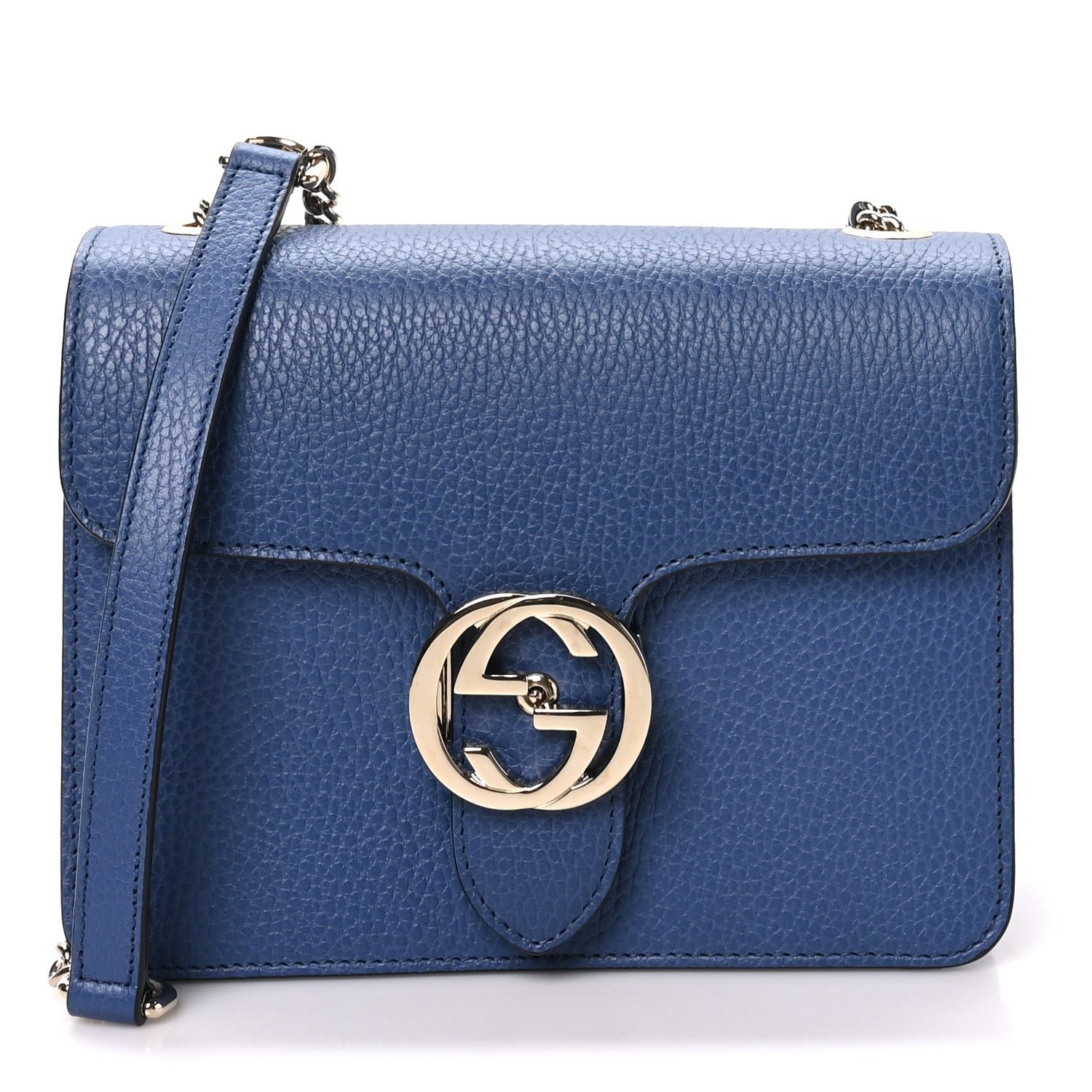 Gucci Dollar Calfskin Small Interlocking G Shoulder Bag Caspian