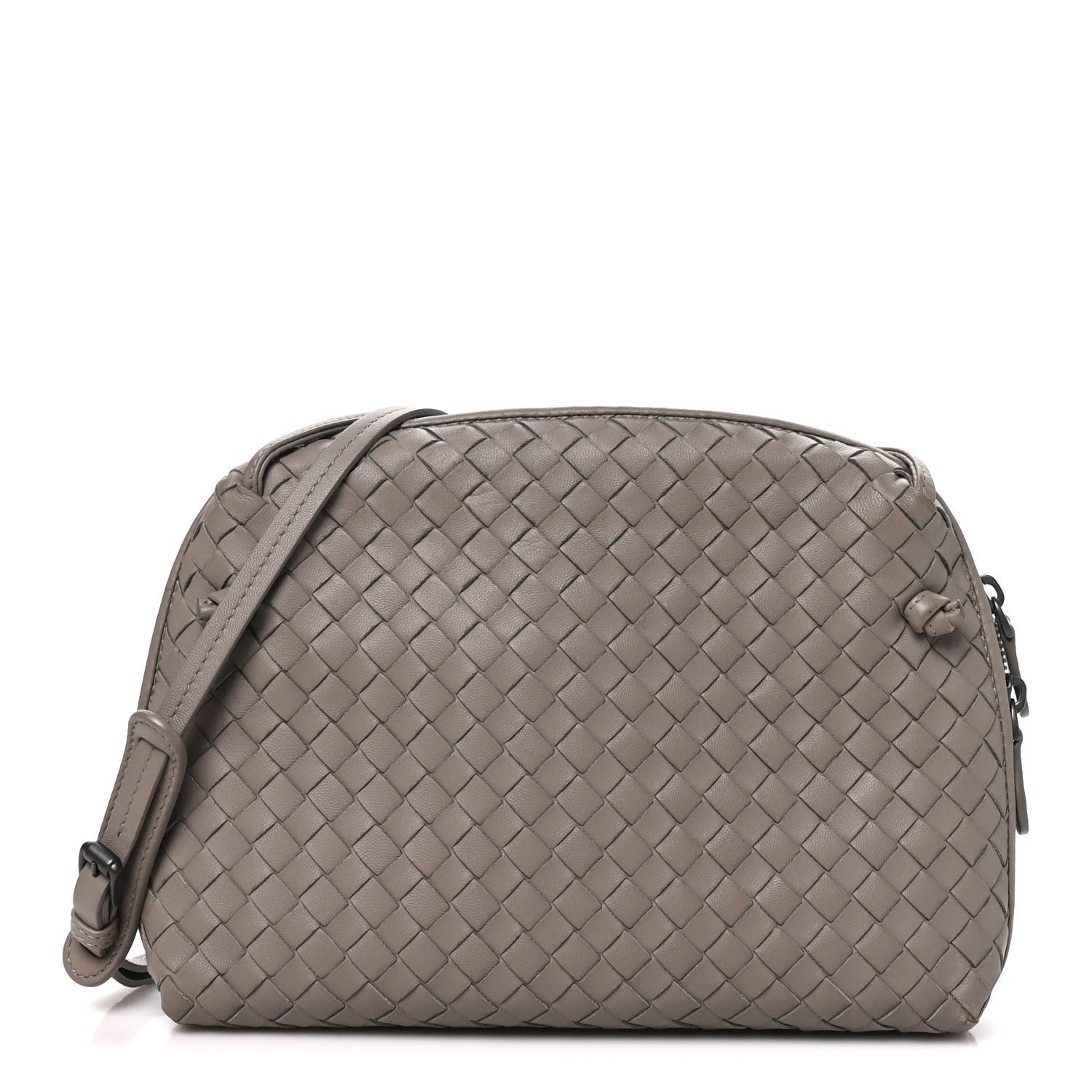 Bottega Veneta Bottega Veneta Nappa Intrecciato Nodini Crossbody Messenger Steel