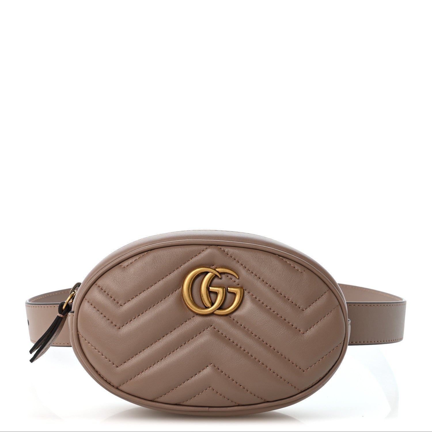 Gucci Calfskin Matelasse GG Marmont Belt Bag  85 34 Porcelain Rose