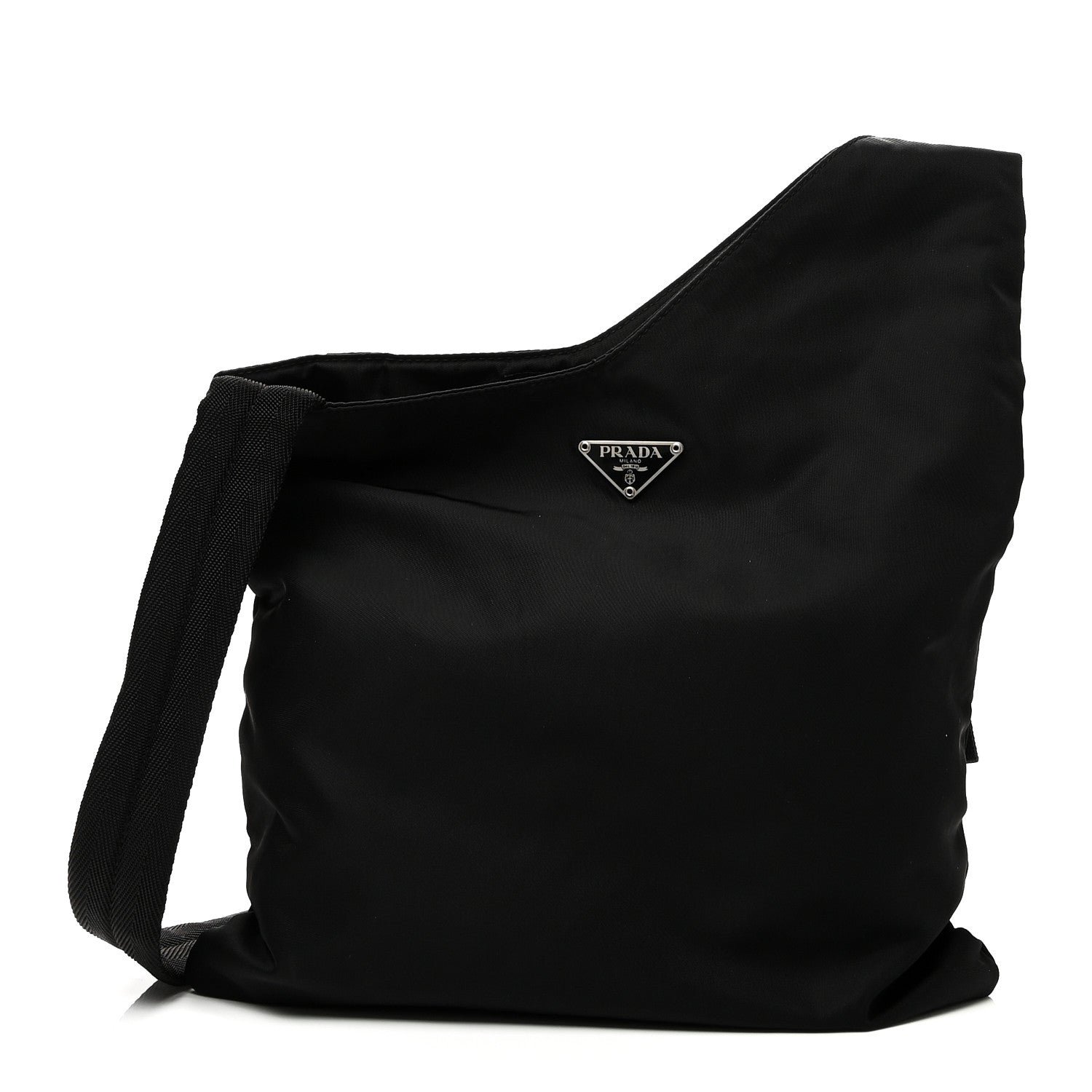 Prada Prada Tessuto Nylon Saffiano Flat Messenger Bag Black