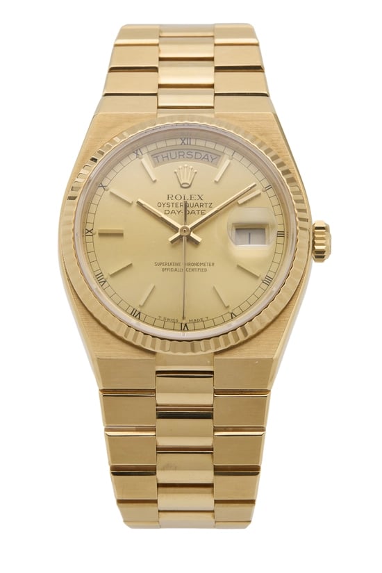 18K Gold Oyster Quartz Day-Date President 19018 36mm
