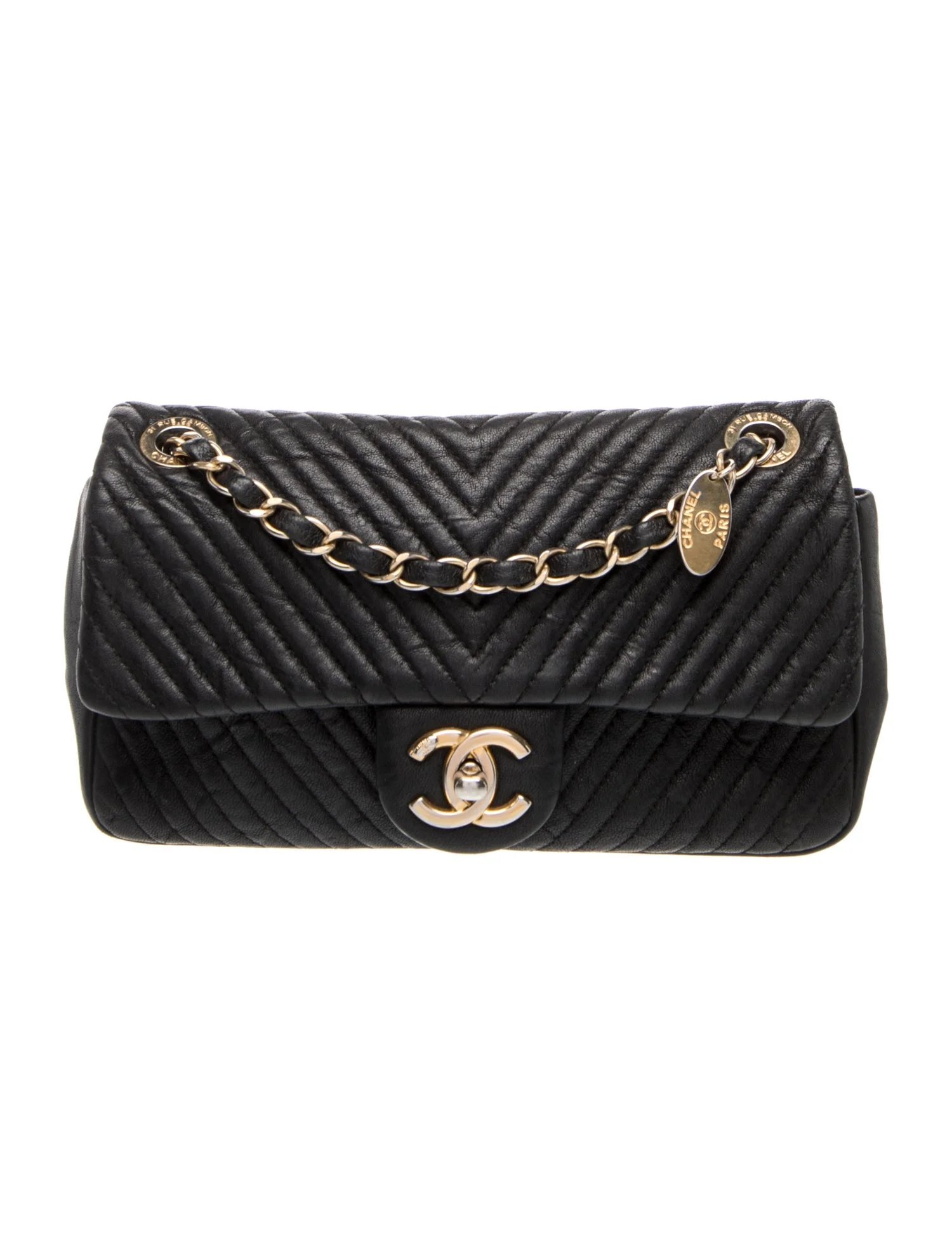 Medium Surpique Chevron Flap Bag