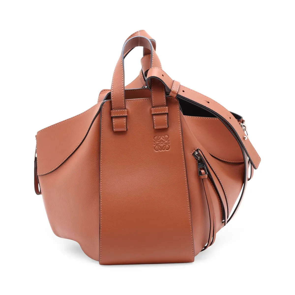 Loewe Hammock Medium Leather 2 Way Handbag Brown