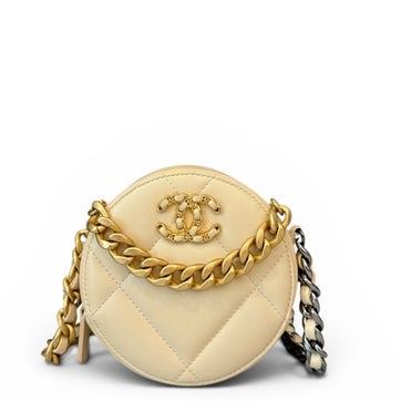 Calfskin 19 Round Clutch With Chain