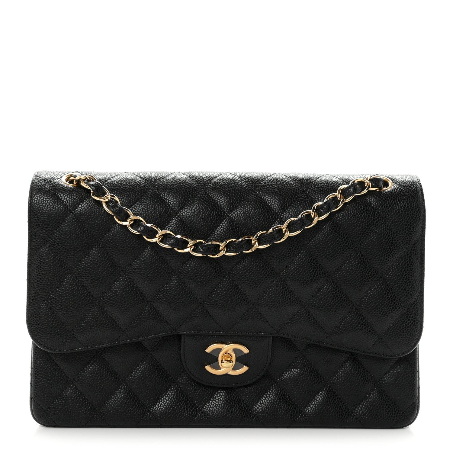 Chanel Caviar Quilted Jumbo Double Flap Black