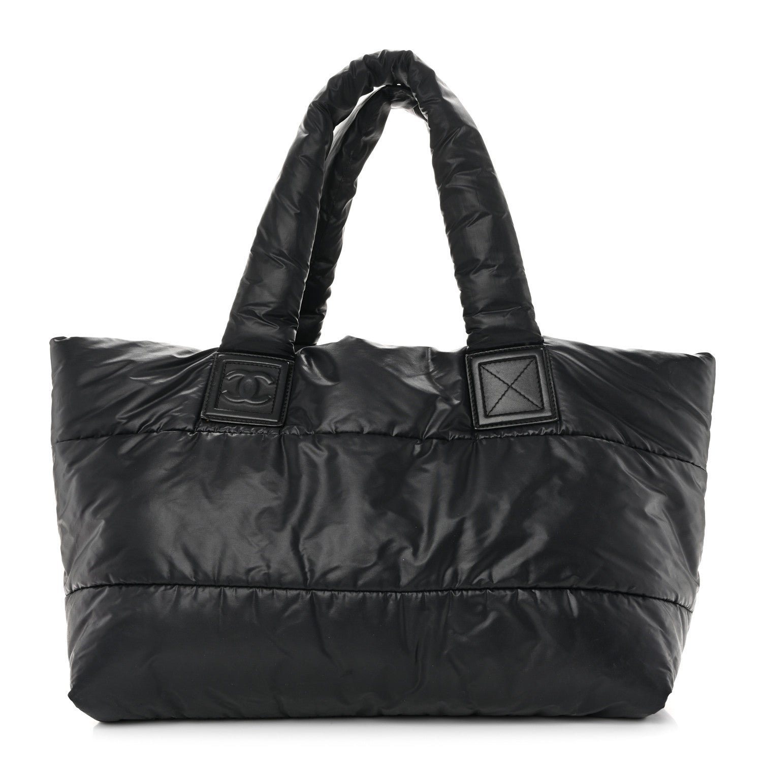 Chanel Lambskin Quilted Large Coco Cocoon Reversible Tote Black