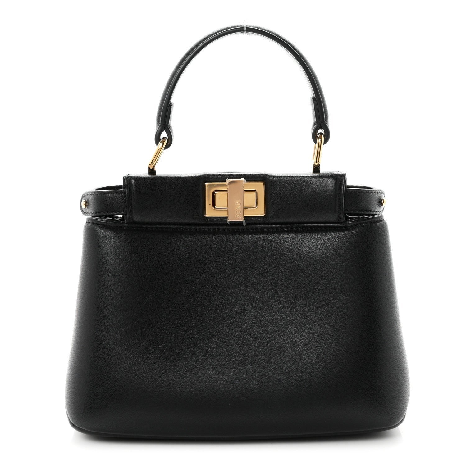 Fendi Nappa Mini Peekaboo Iconic Satchel Black