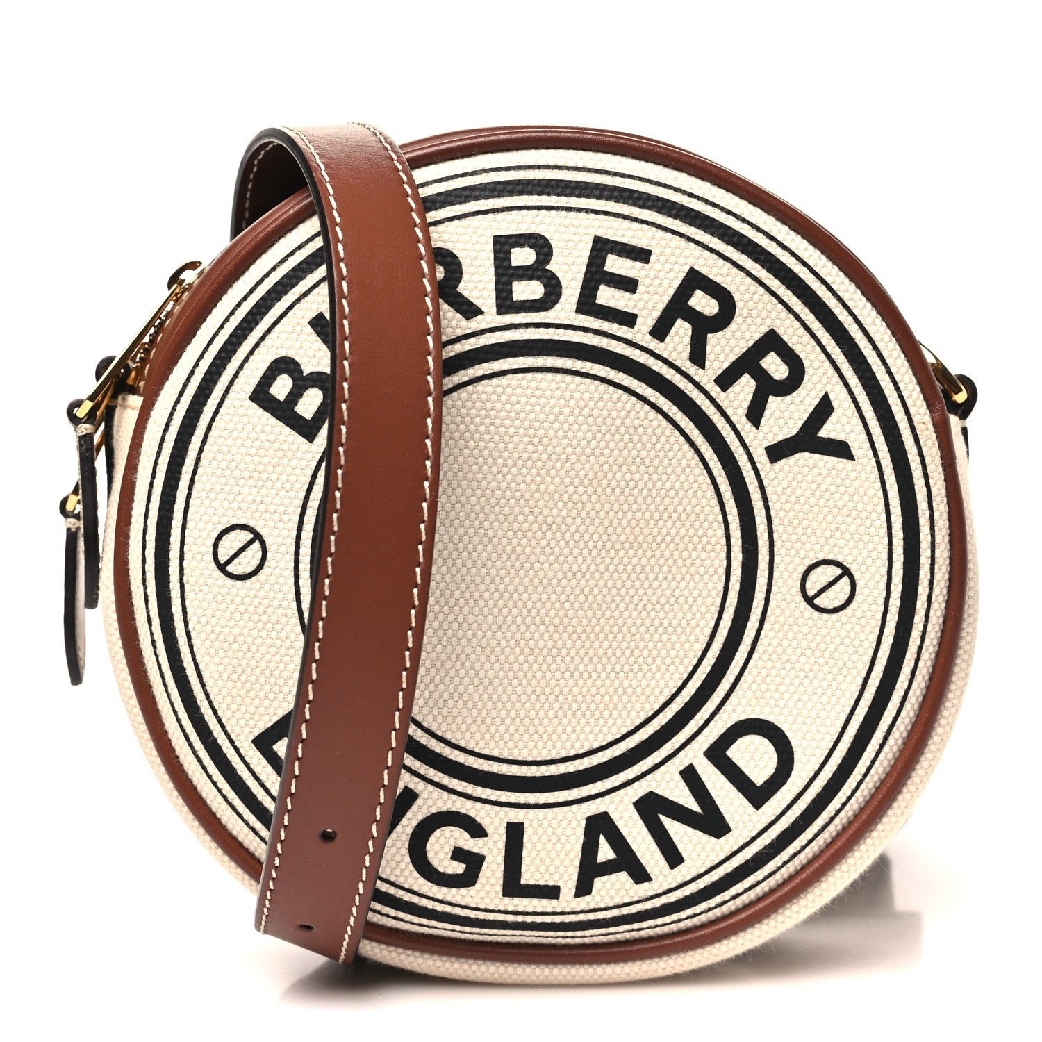 Burberry Canvas Calfskin Louise Bag Natural