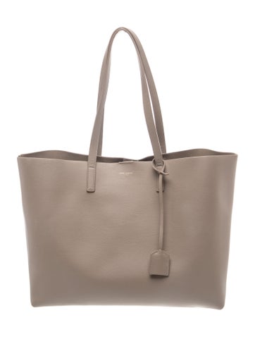 Leather East/West Shopping Tote