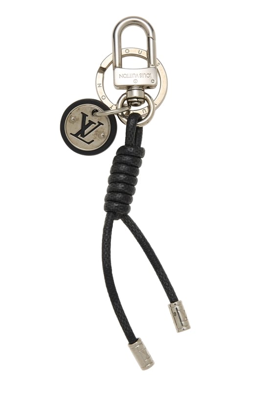 Silver & Black Leather Rope Key Holder