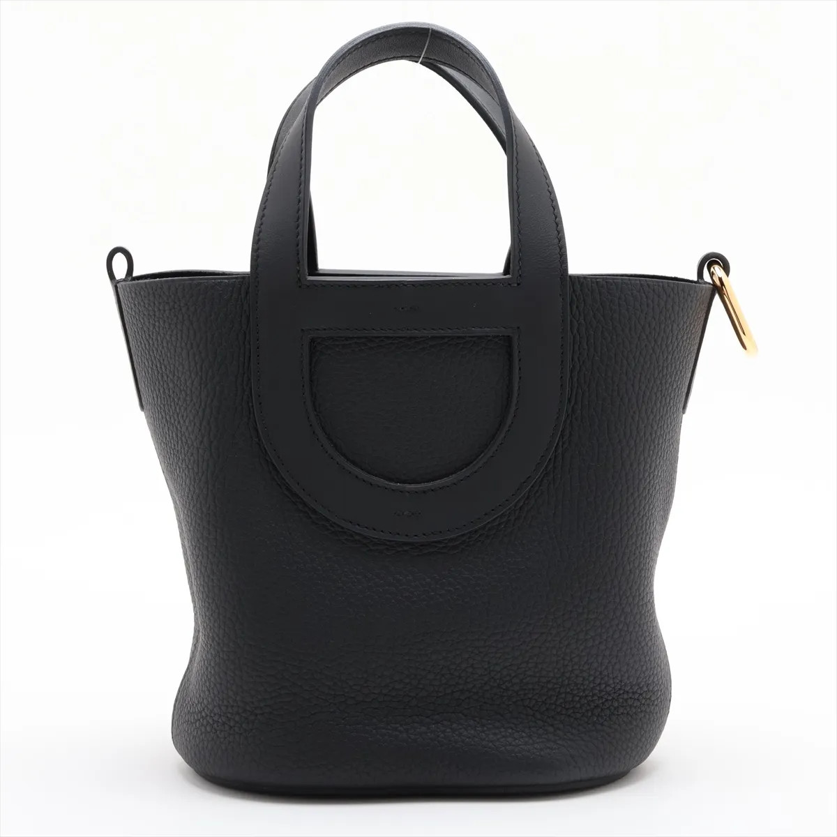 Hermès In the loop 18 Taurillon Clemence × Veau Swift Black Gold Metal Fittings