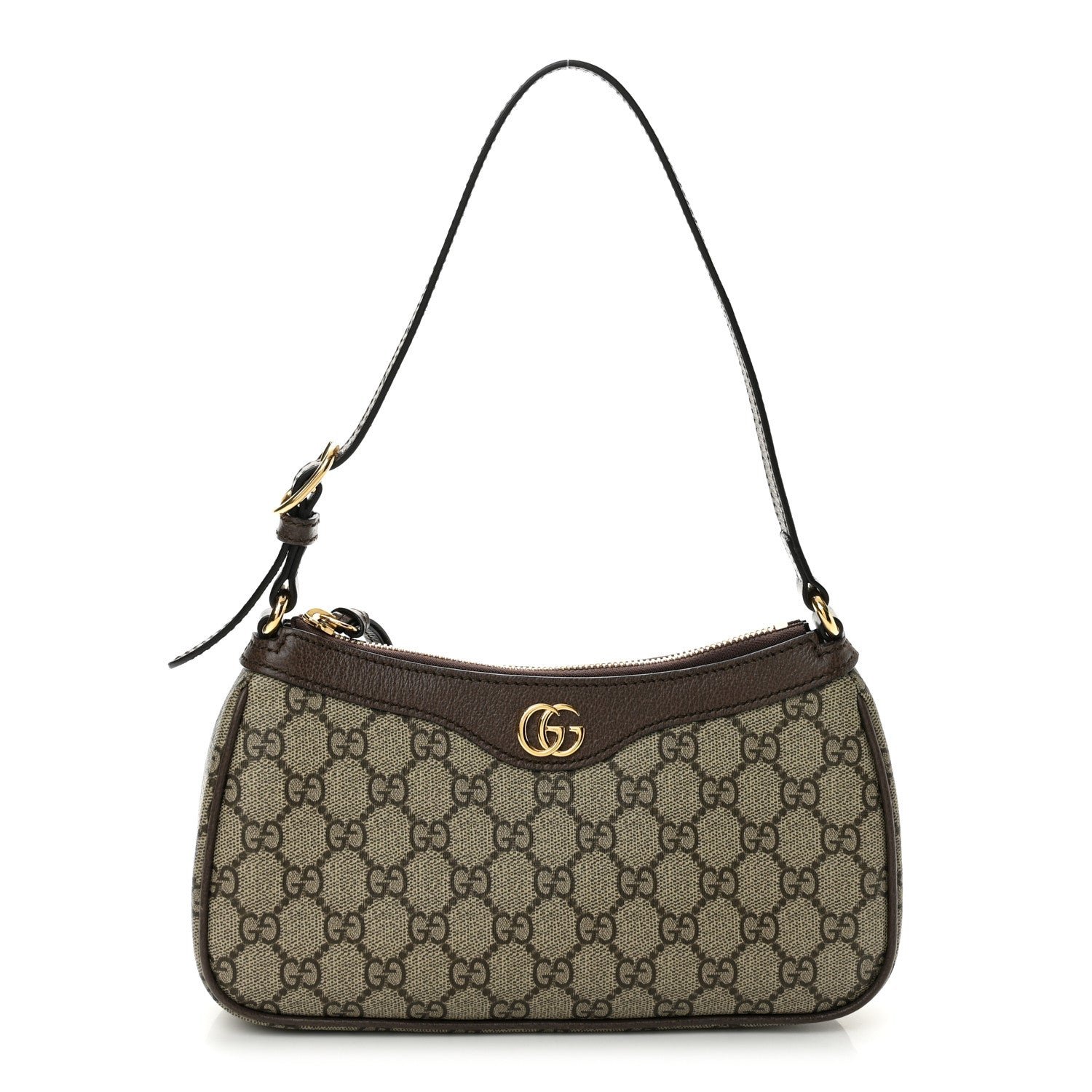 Gucci GG Supreme Monogram Textured Dollar Calfskin Small Ophidia Hobo Beige Ebony New Acero