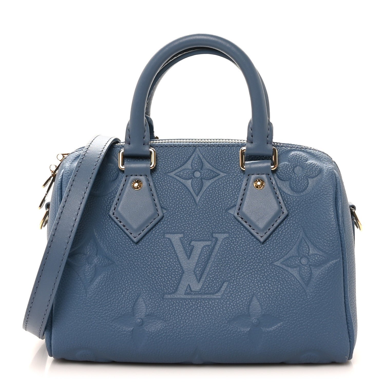 Louis Vuitton Empreinte Monogram Giant Speedy Bandouliere 20 Blue Jean