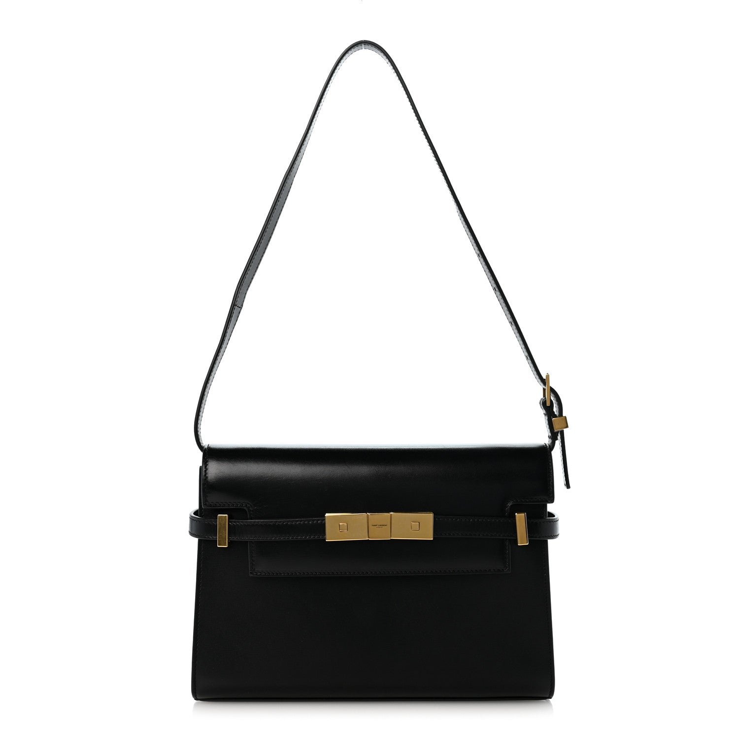 Saint Laurent Smooth Calfskin Small Manhattan Shoulder Bag Black