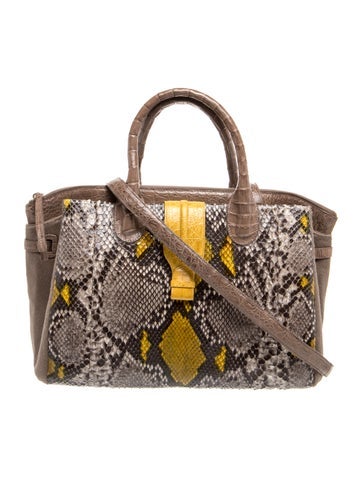 Snakeskin Top Handle Bag