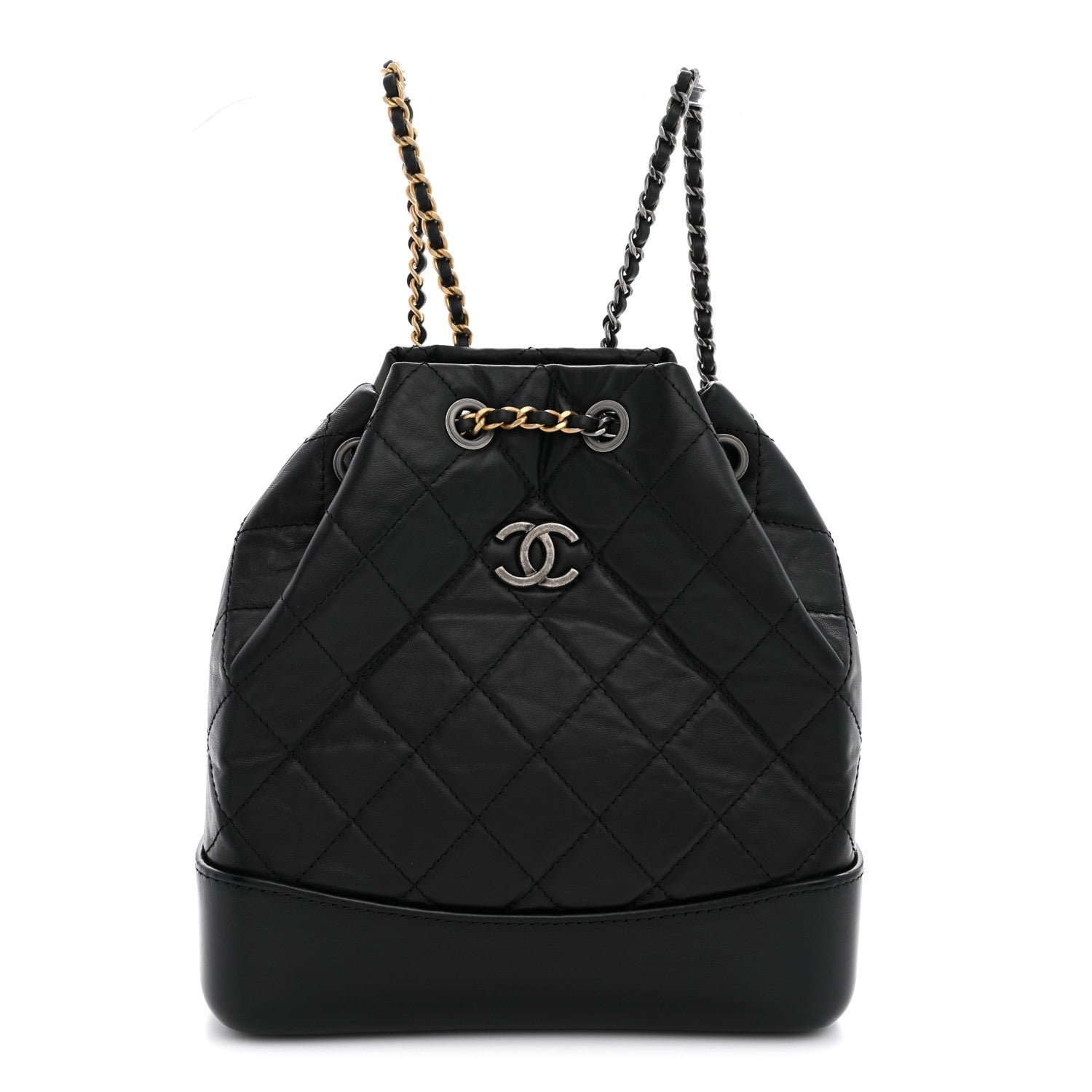 Chanel Aged Calfskin Quilted Small Gabrielle Backpack Black