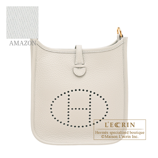 Hermes Evelyne Amazon bag TPM Craie Clemence leather Gold hardware Bandouliere 111cm