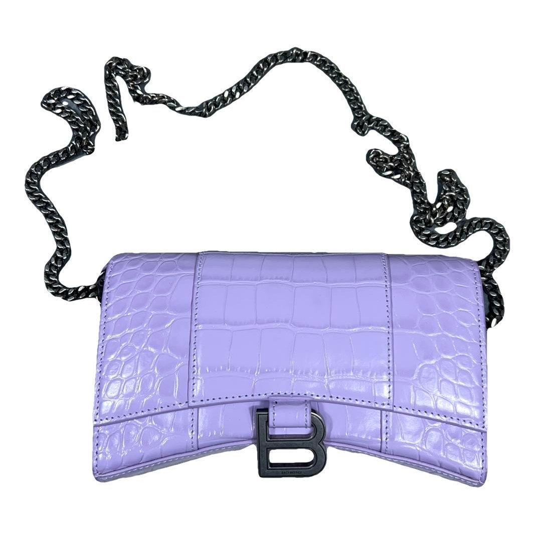 Hourglass leather crossbody bag