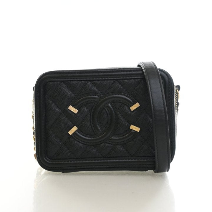 Chanel Mini Caviar Filigree Crossbody Bag
