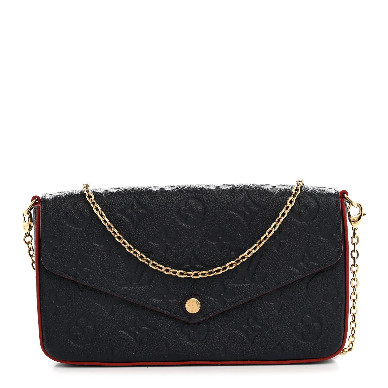 Louis Vuitton Empreinte Pochette Felicie Chain Wallet Marine Rouge