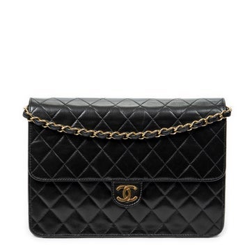 Leather Vintage Push Lock Straight Flap