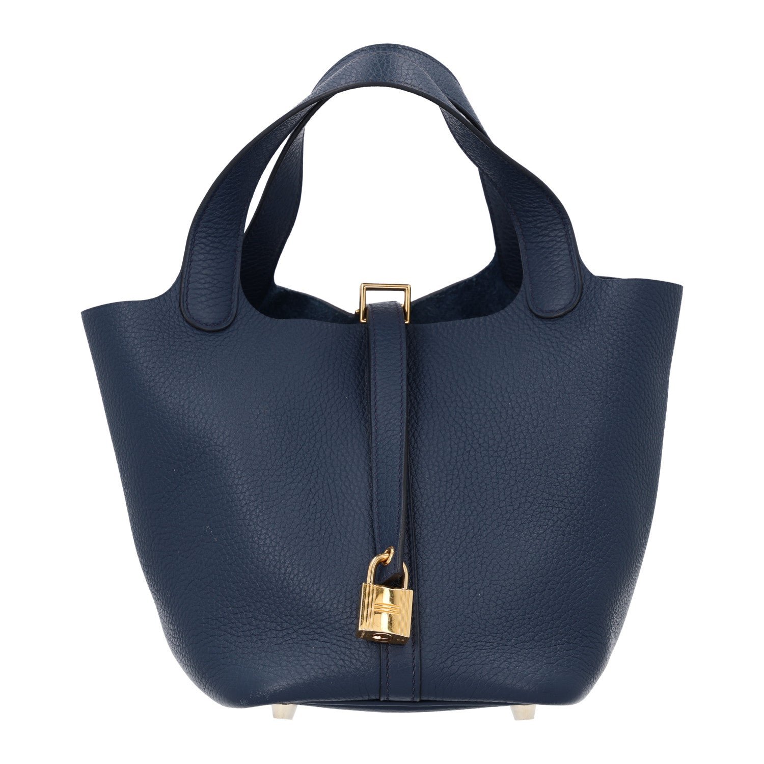 Hermes Taurillon Clemence Picotin Lock 18 PM Bleu Nuit