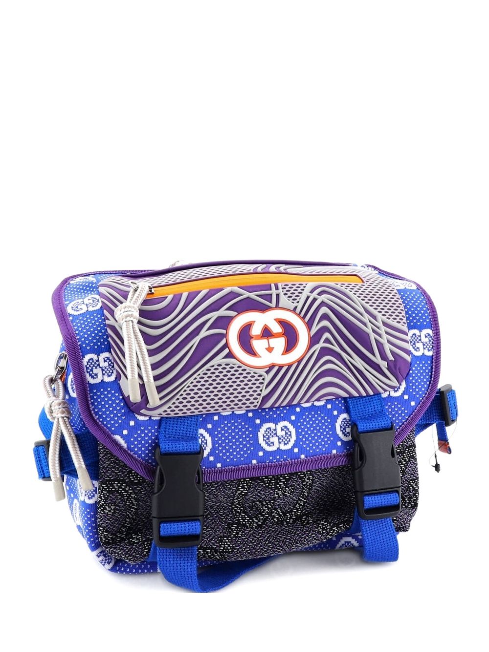 Buckle Flap Chest Strap GG Fabric with Rubber backpack