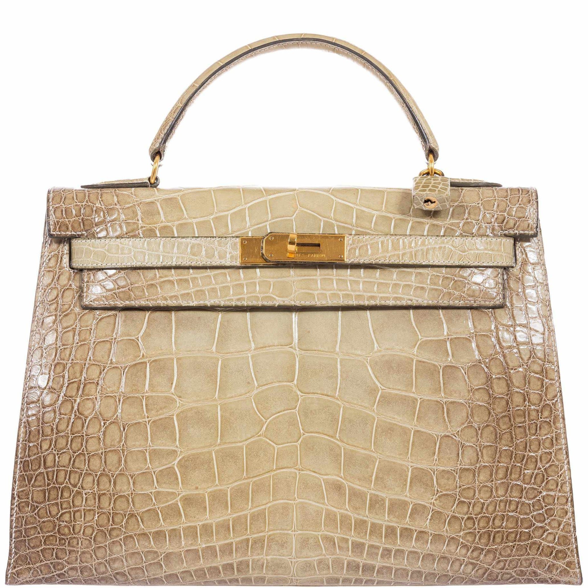 Hermes Hermès Kelly 32 Vert Celadon Natura Alligator Gold Hardware