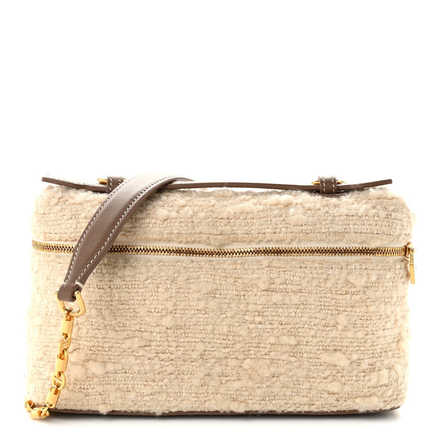 Loro Piana Boucle Wool L19 Extra Pocket Pouch White Fossil