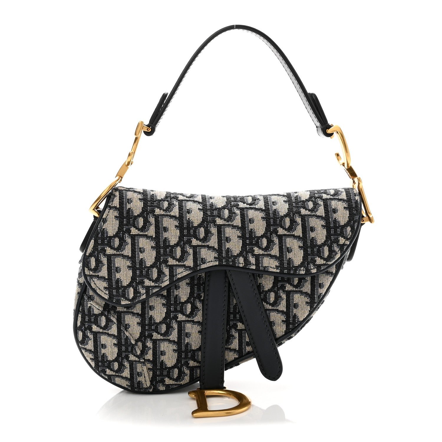 Christian Dior Oblique Mini Saddle Bag Blue