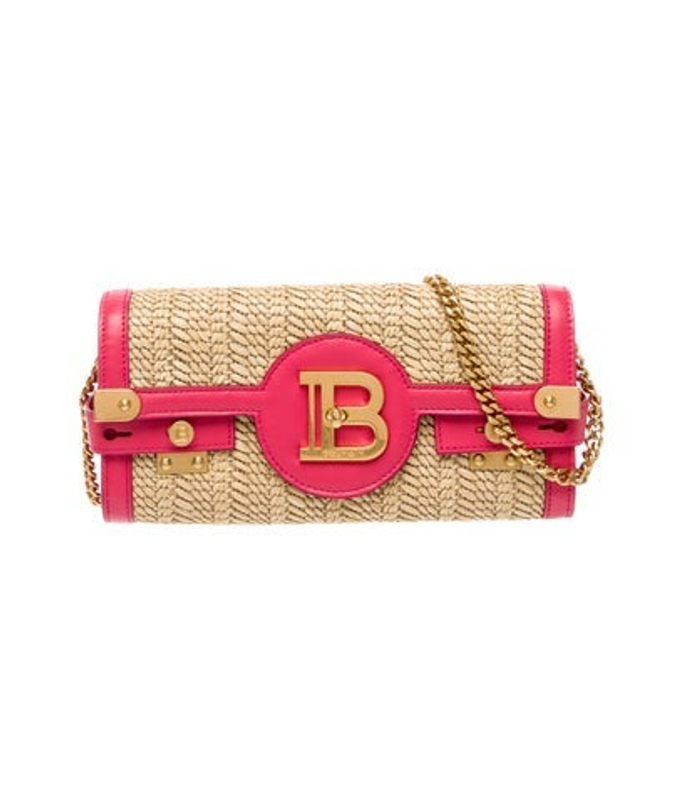 Balmain Raffia Clutch