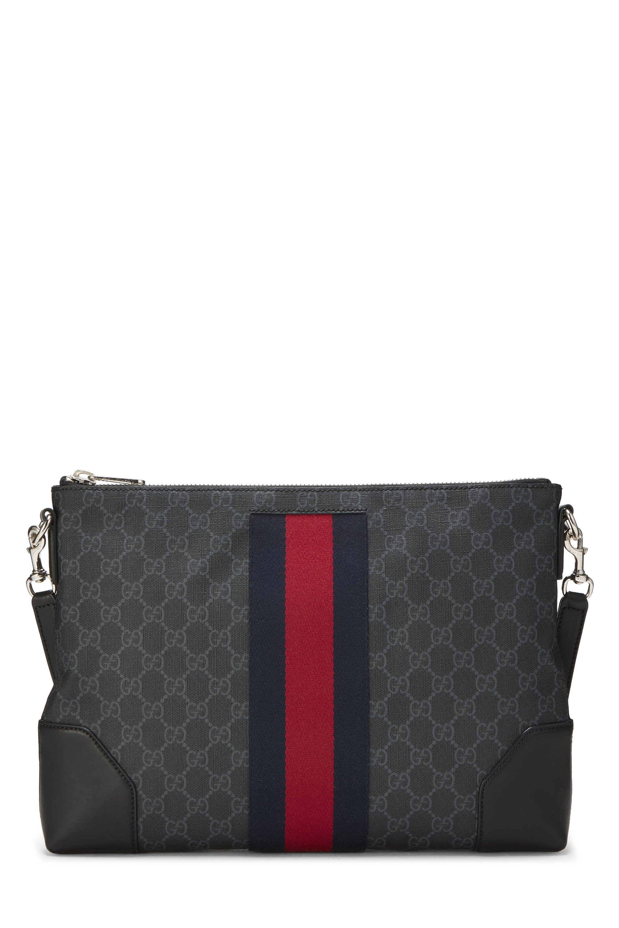 Black GG Supreme Canvas Web Messenger