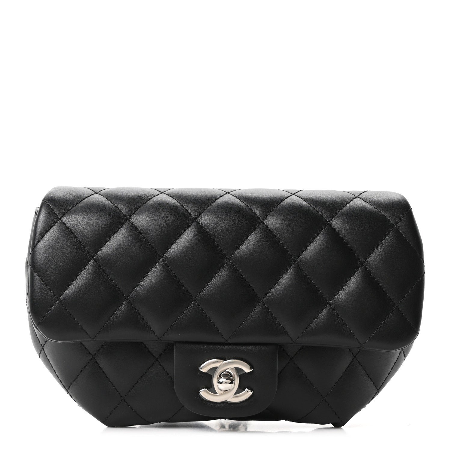 Chanel Calfskin Quilted CC Uniform Flap Belt Bag Black