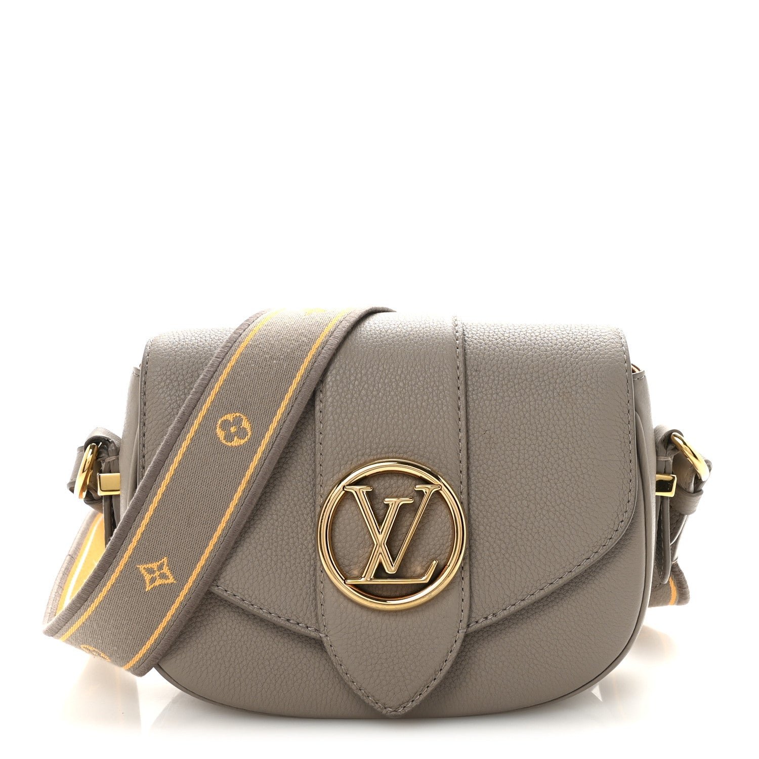 Louis Vuitton Grained Calfskin LV Pont 9 Soft PM Gris