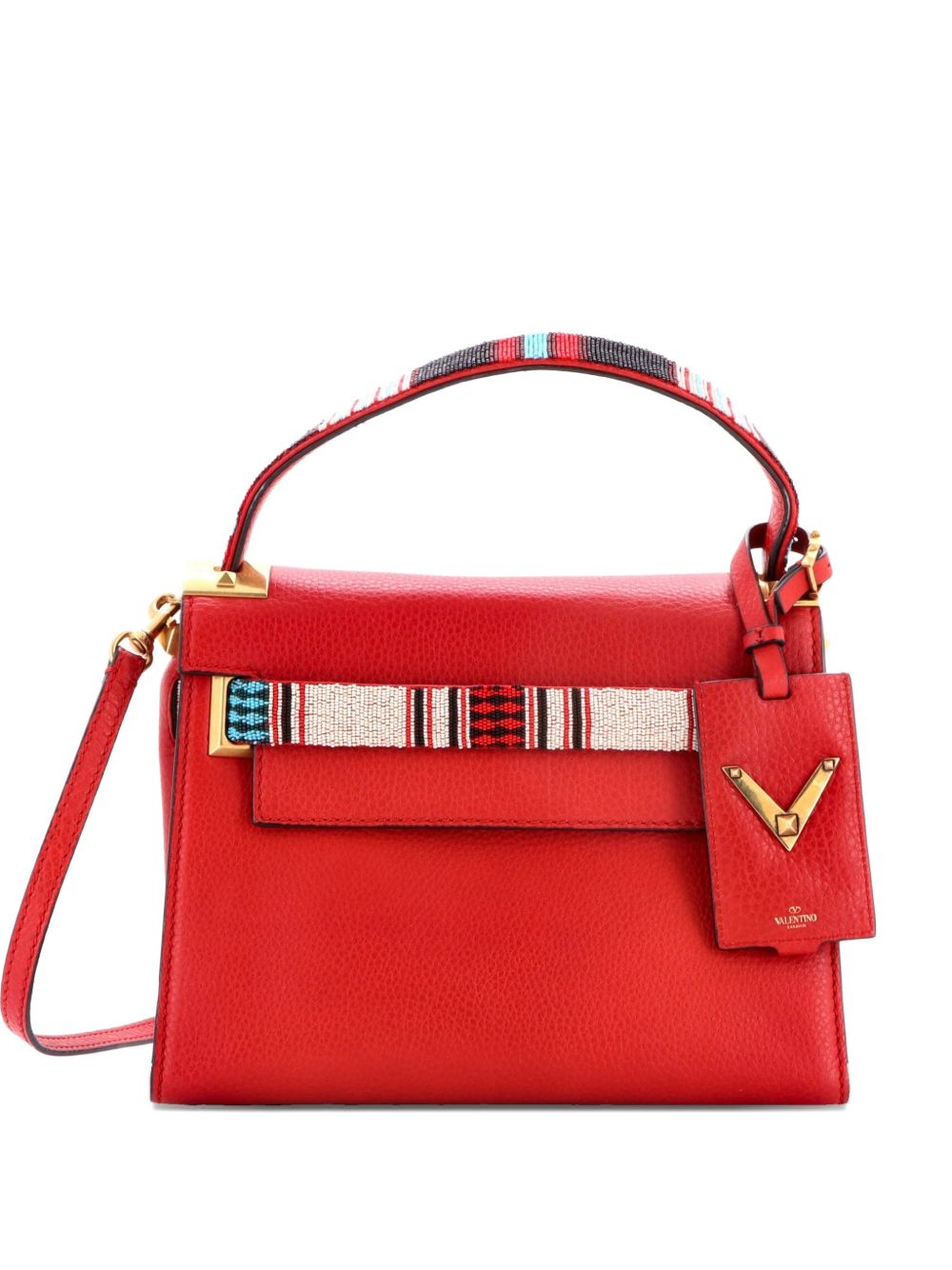 My Rockstud Leather with Beaded Detail Small satchel