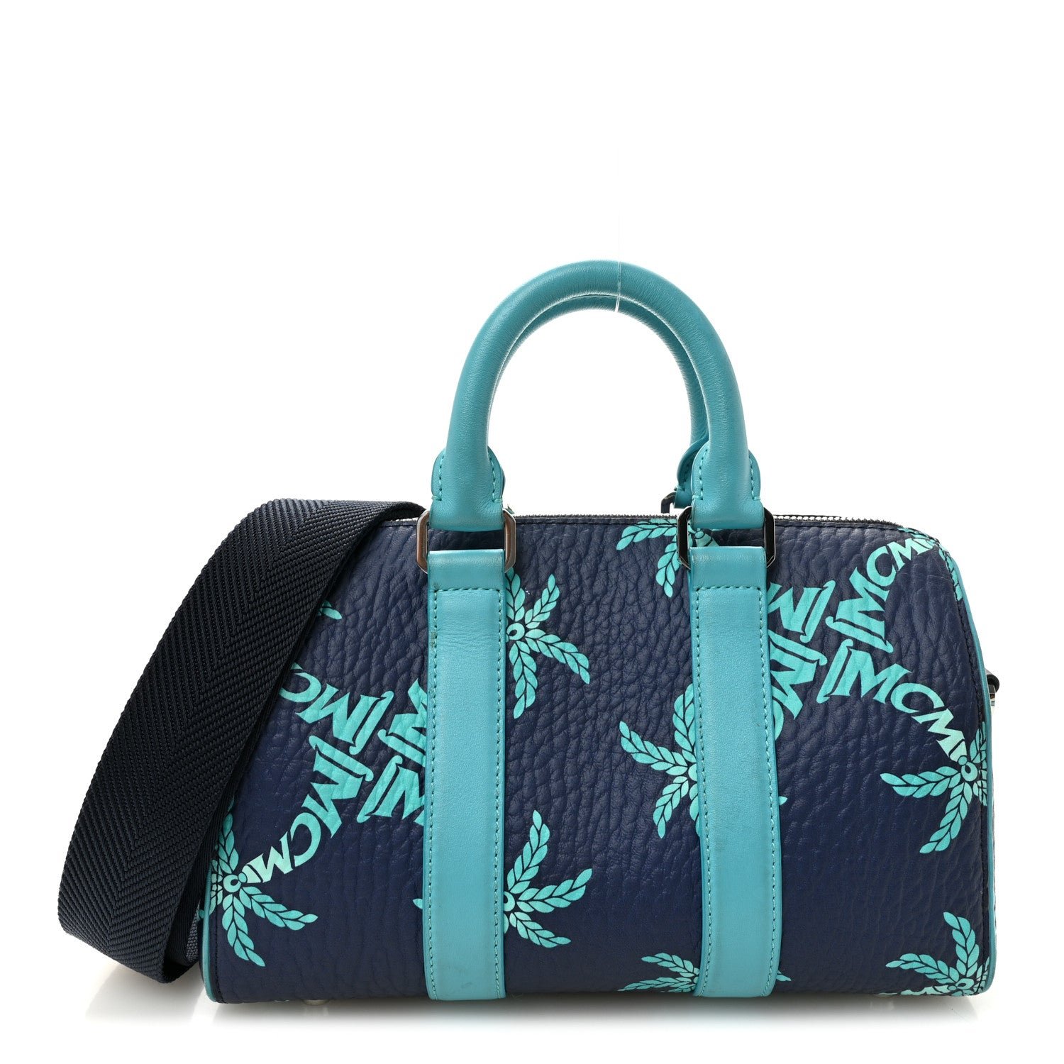 MCM Visetos Small Ella Palm Boston Bag Ceramic