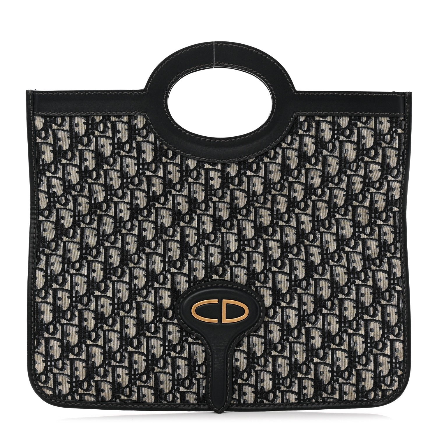 Christian Dior Oblique Fold Over Clutch Blue