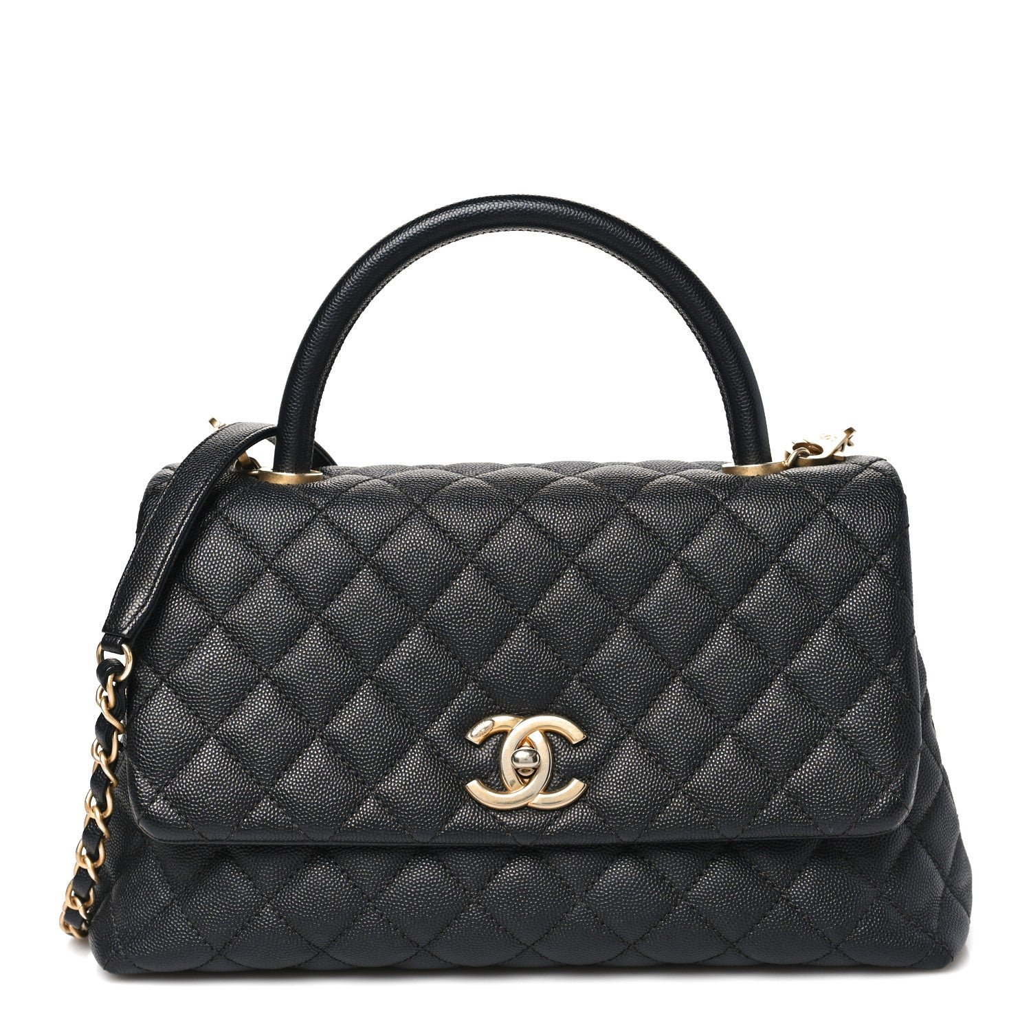 Chanel Caviar Quilted Small Coco Handle Flap Black