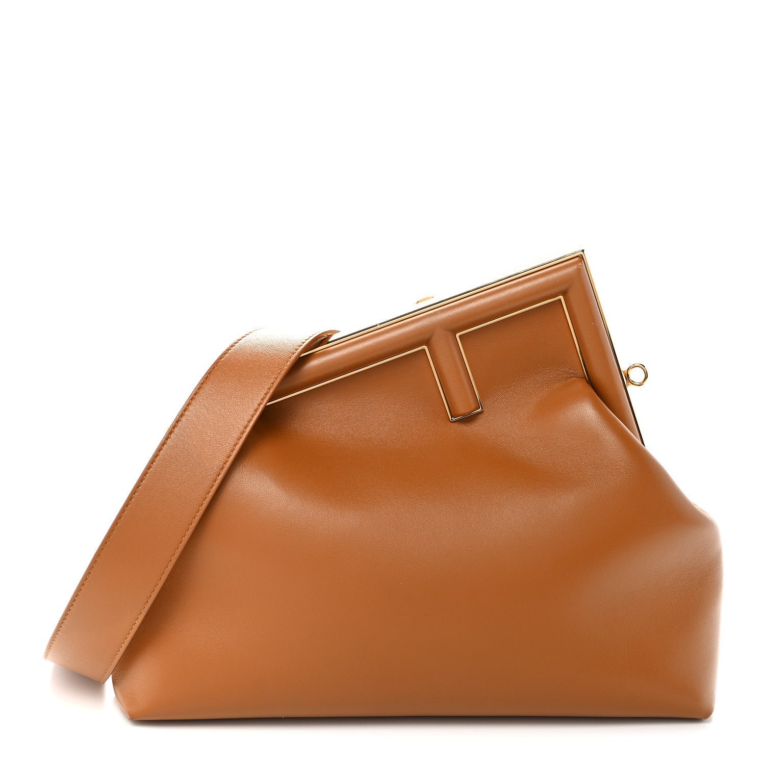 Fendi Shiny Nappa Medium Fendi First Caramello