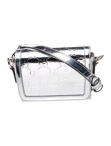 Leather Guccissima Mirror Effect Mini Crossbody