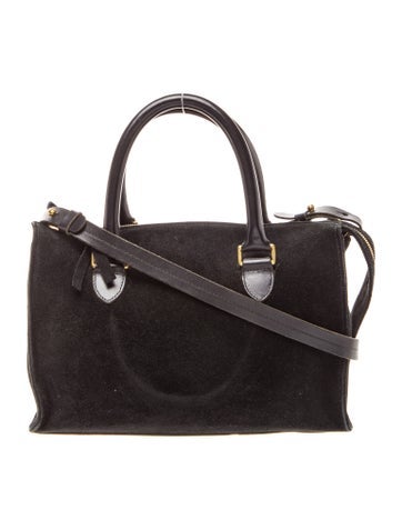 Suede Top Handle Bag