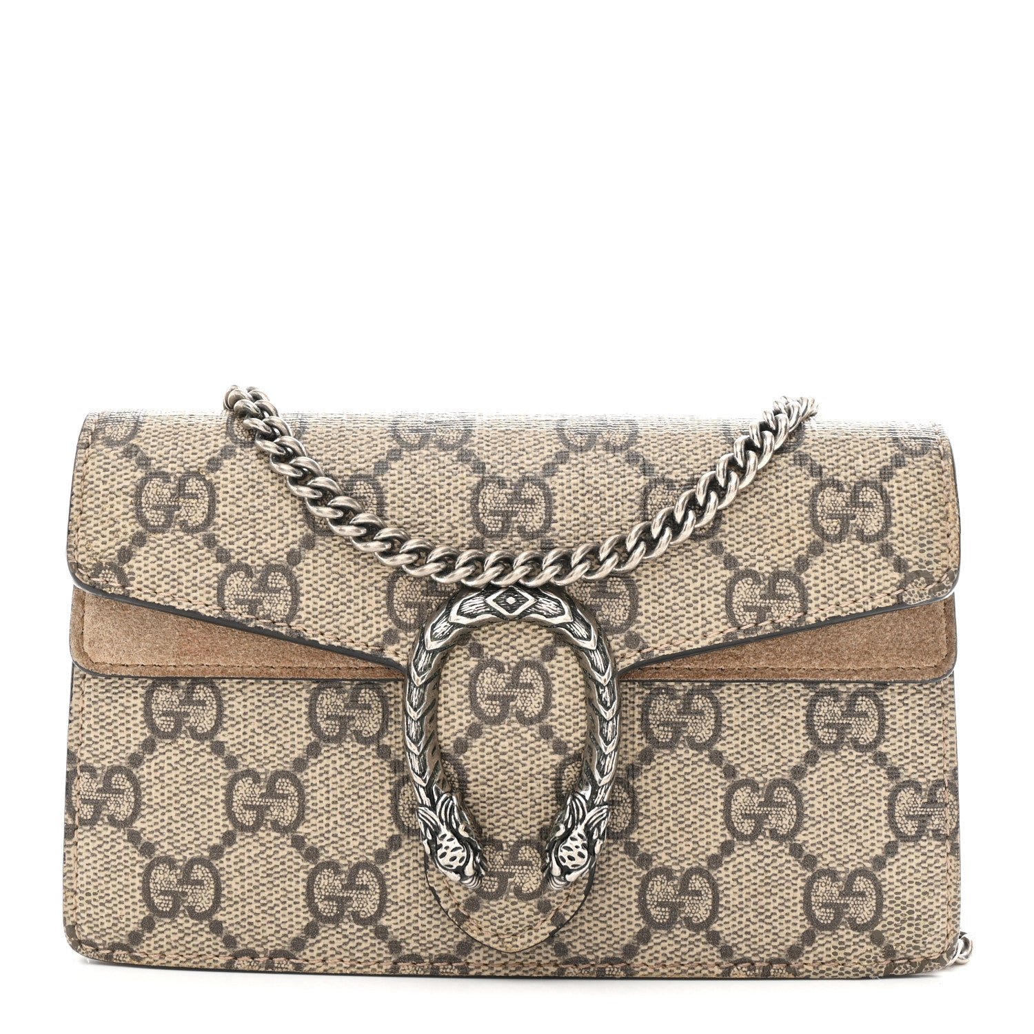 Gucci Gucci GG Supreme Monogram Super Mini Dionysus Shoulder Bag Taupe