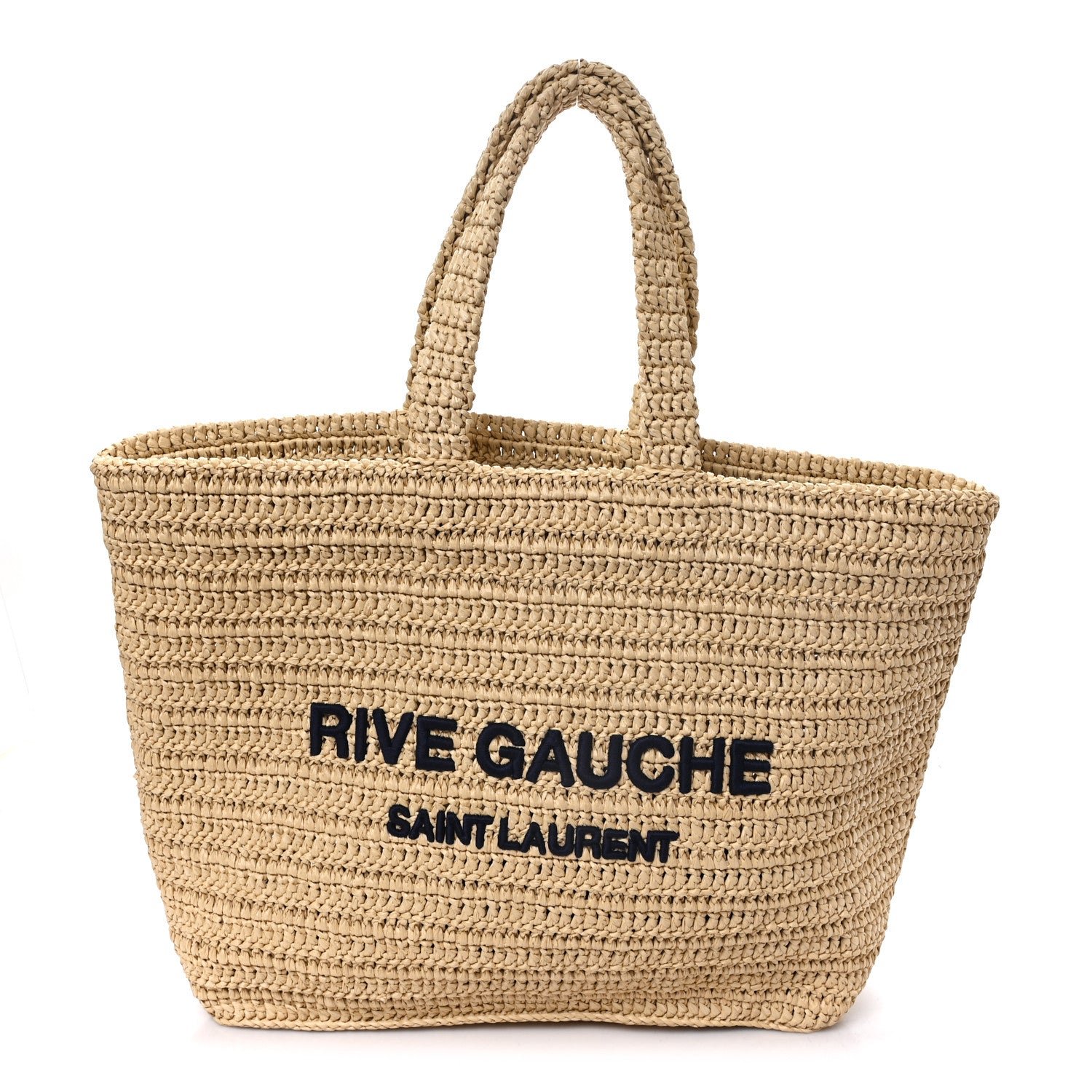 Saint Laurent Raffia Rive Gauche Tote Natural