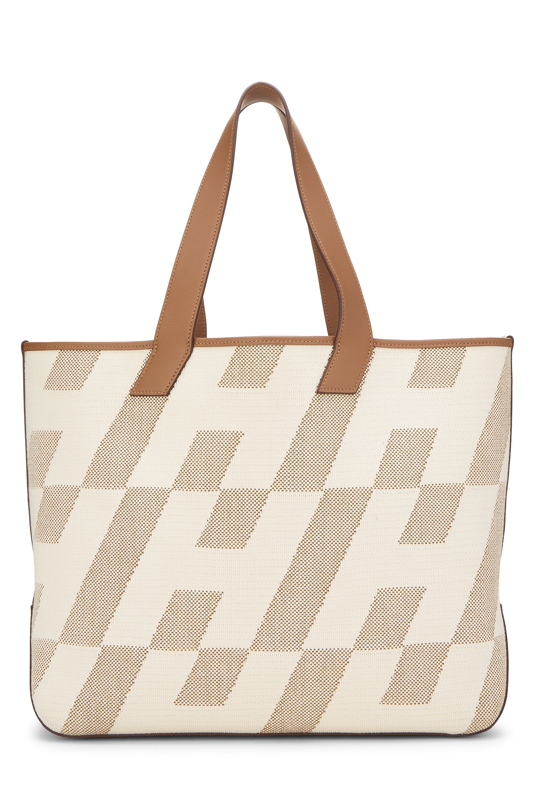 Hermès Beige & White Canvas Cabas H en Biais Tote 40