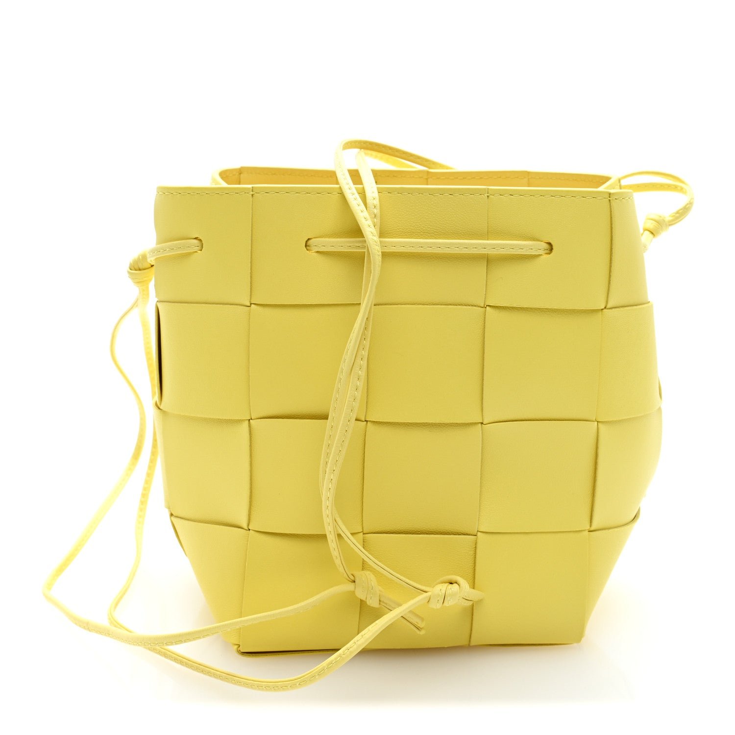 Bottega Veneta Bottega Veneta Lambskin Maxi Intrecciato Small Cassette Crossbody Bucket Bag Sherbert