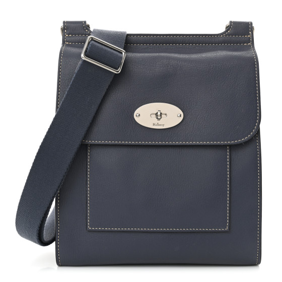 Mulberry Grain Calfskin New Antony Messenger Crossbody Blue