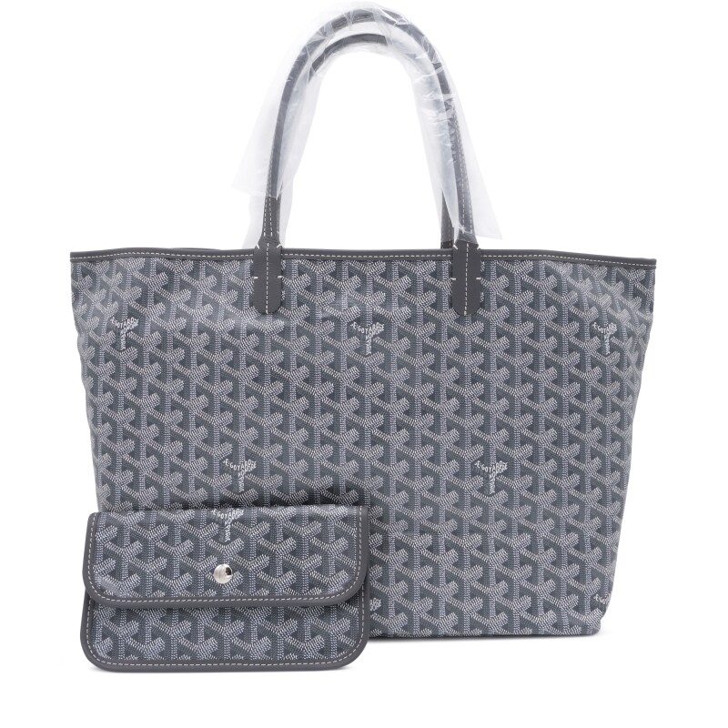 Grey Goyardine Canvas and Chevroches Calfskin Saint Louis PM Tote