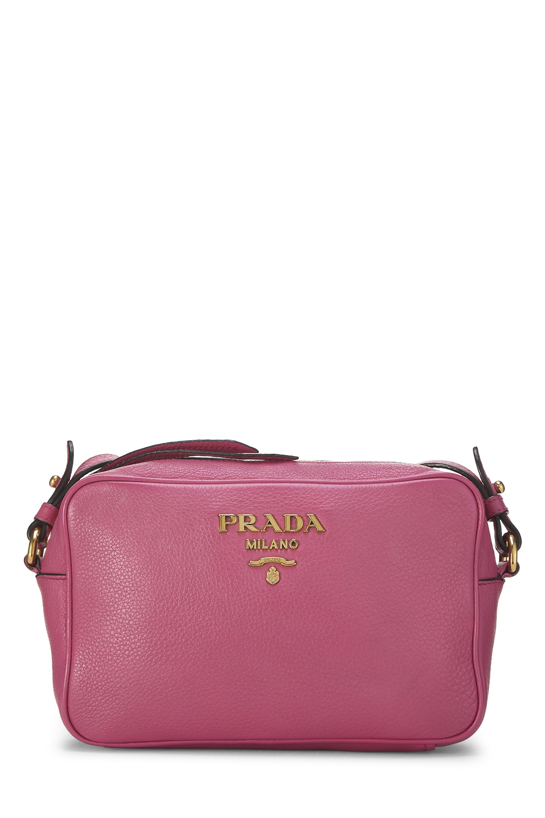 Pink Vitello Daino Camera Crossbody Bag