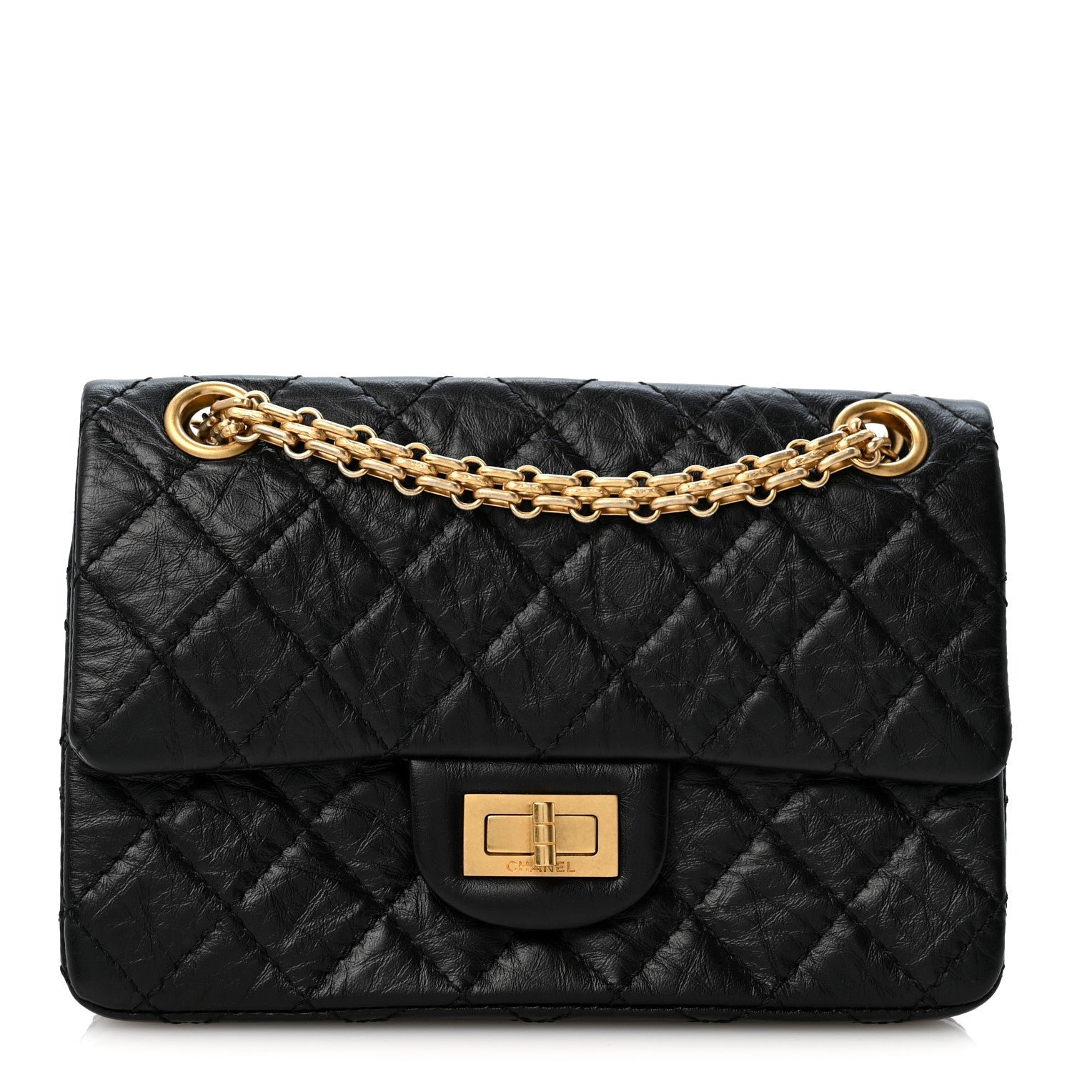 Chanel Aged Calfskin Quilted 2.55 Reissue Mini Flap Black