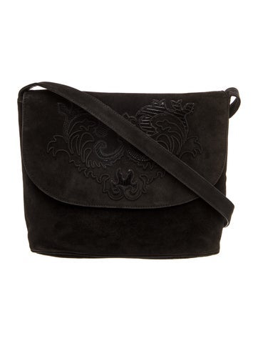 Suede Vintage Embroidered Shoulder Bag